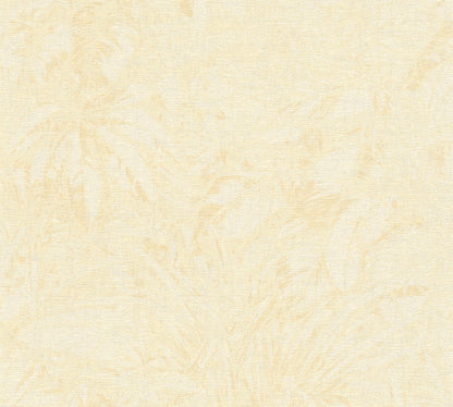 Livingwalls Smart Surfaces Florale Vliestapete Beige Gelb Gold Metallic 10,05 m x 0,53 m