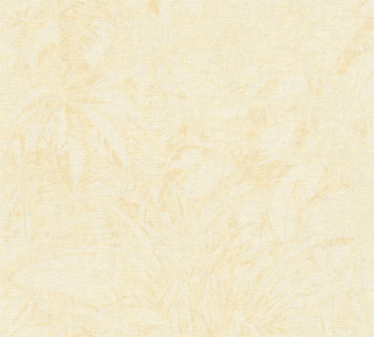Livingwalls Smart Surfaces Florale Vliestapete Beige Gelb Gold Metallic 10,05 m x 0,53 m