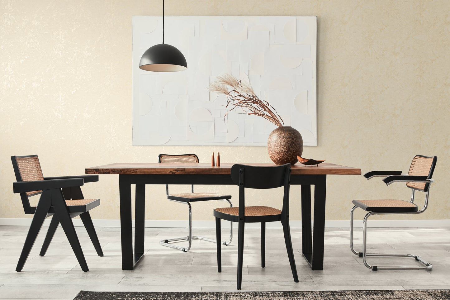 Livingwalls Smart Surfaces Florale Vliestapete Beige Gelb Gold Metallic 10,05 m x 0,53 m