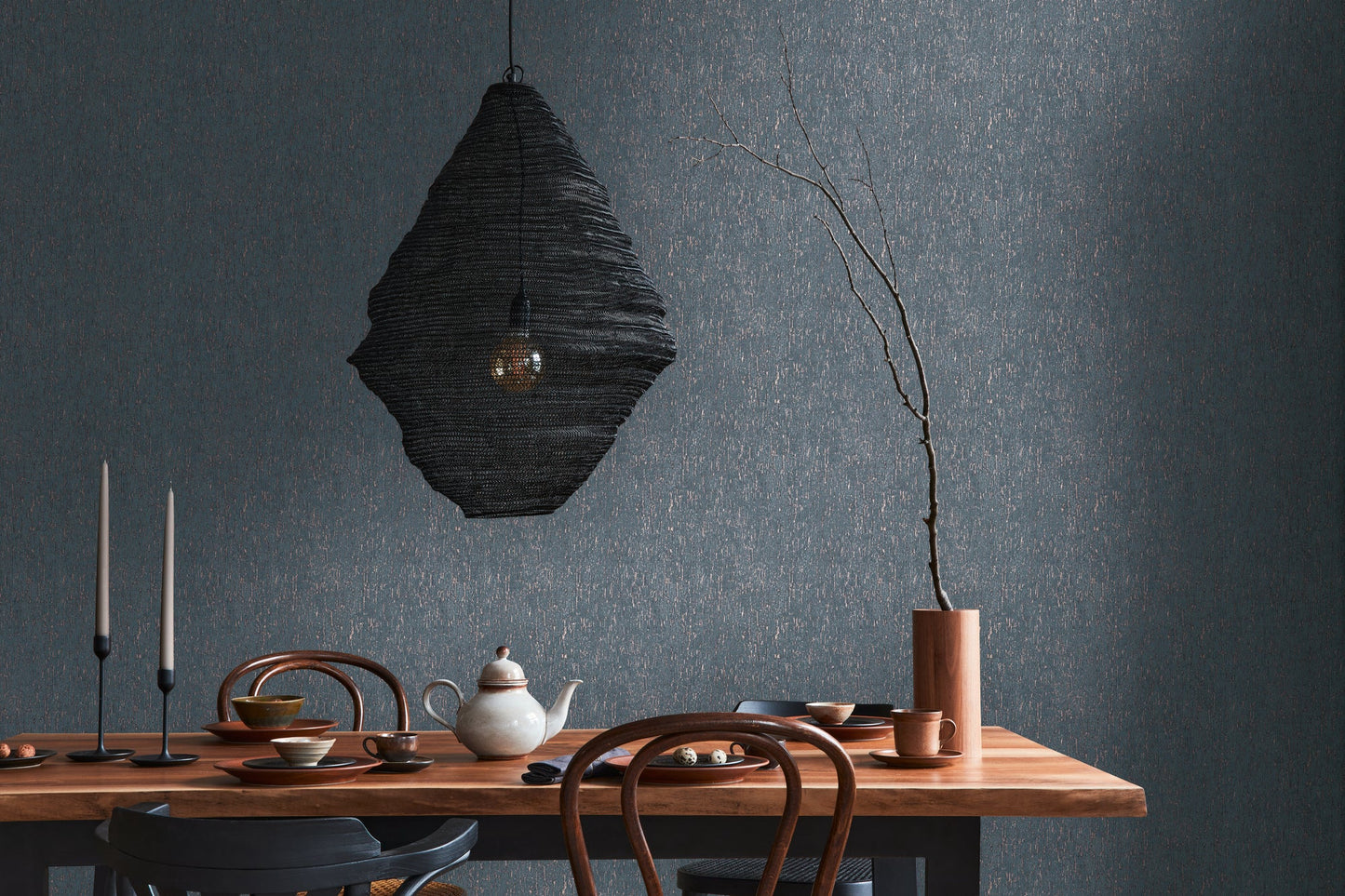 Livingwalls Smart Surfaces Metallic Vliestapete Blau Bronze 10,05 m x 0,53 m