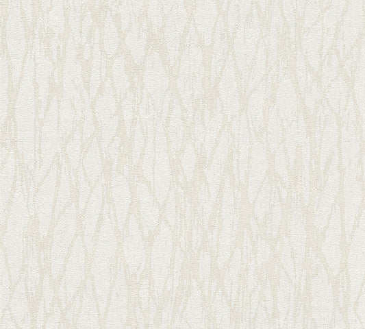Livingwalls Smart Surfaces Metallic Vliestapete Weiß Beige Creme Silber 10,05 m x 0,53 m