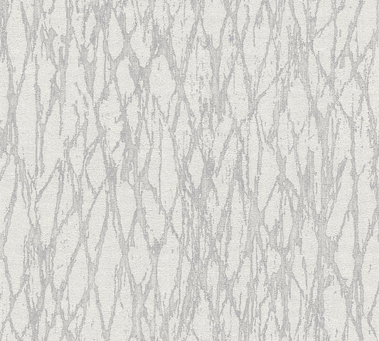 Livingwalls Smart Surfaces Metallic Vliestapete Weiß Grau Silber 10,05 m x 0,53 m