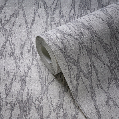 Livingwalls Smart Surfaces Metallic Vliestapete Weiß Grau Silber 10,05 m x 0,53 m