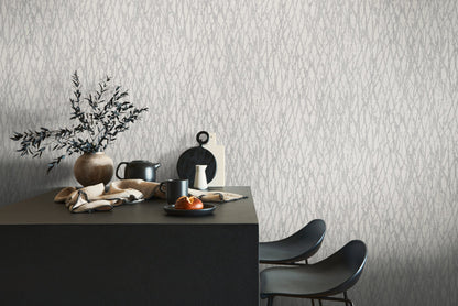 Livingwalls Smart Surfaces Metallic Vliestapete Weiß Grau Silber 10,05 m x 0,53 m