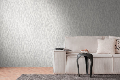 Livingwalls Smart Surfaces Metallic Vliestapete Weiß Grau Silber 10,05 m x 0,53 m