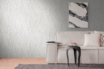 Livingwalls Smart Surfaces Metallic Vliestapete Weiß Grau Silber 10,05 m x 0,53 m
