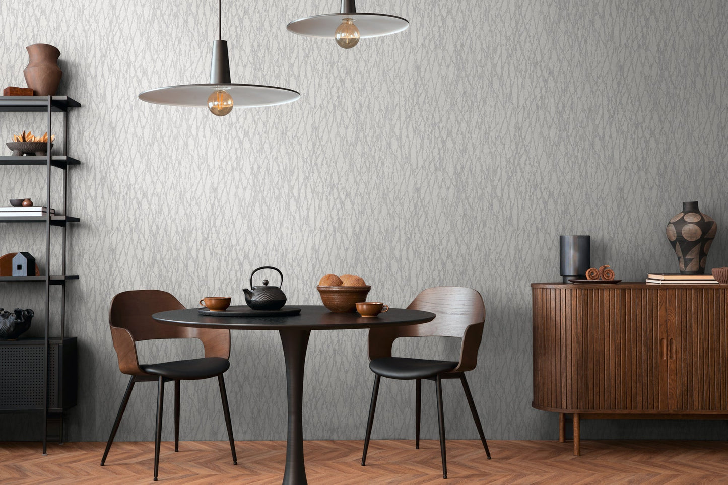 Livingwalls Smart Surfaces Metallic Vliestapete Weiß Grau Silber 10,05 m x 0,53 m