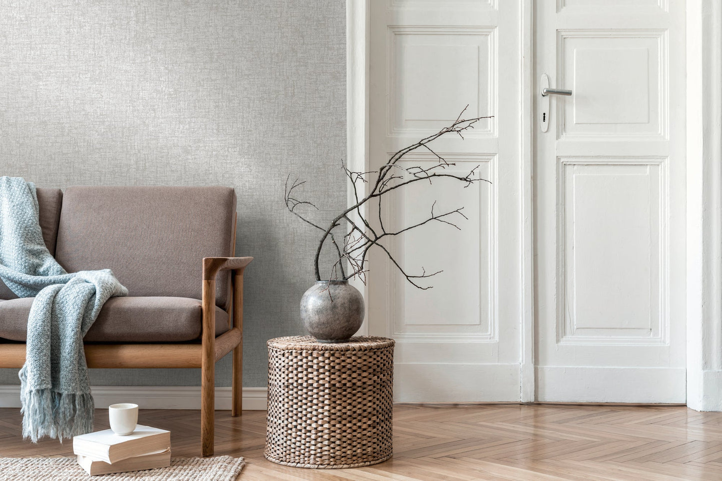 Livingwalls Smart Surfaces Vinyl-Vliestapete Grau Dunkelgrau 10,05 m x 0,53 m