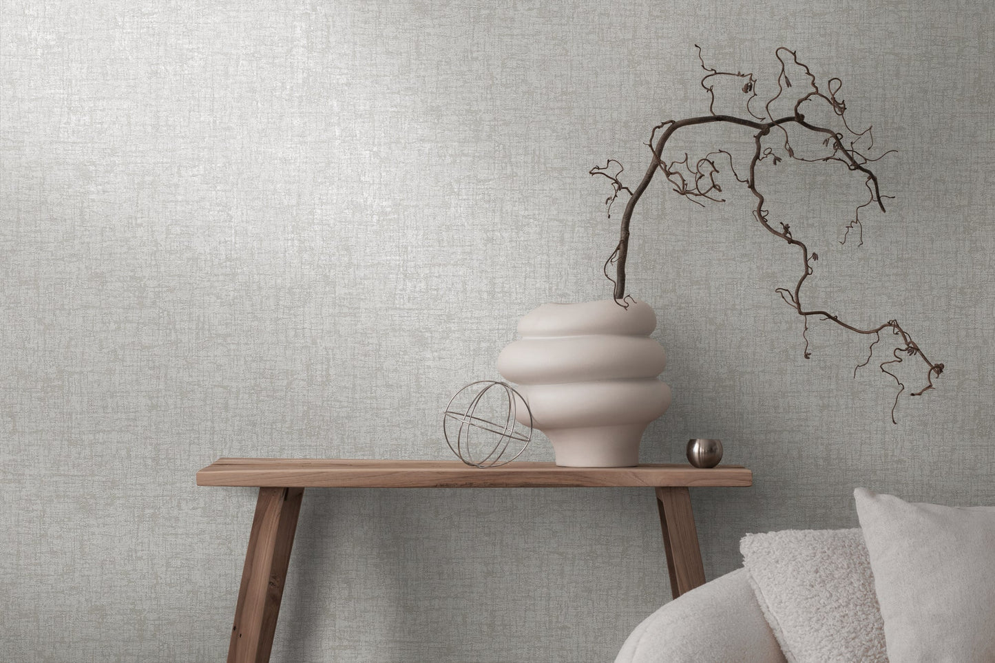 Livingwalls Smart Surfaces Vinyl-Vliestapete Grau Dunkelgrau 10,05 m x 0,53 m