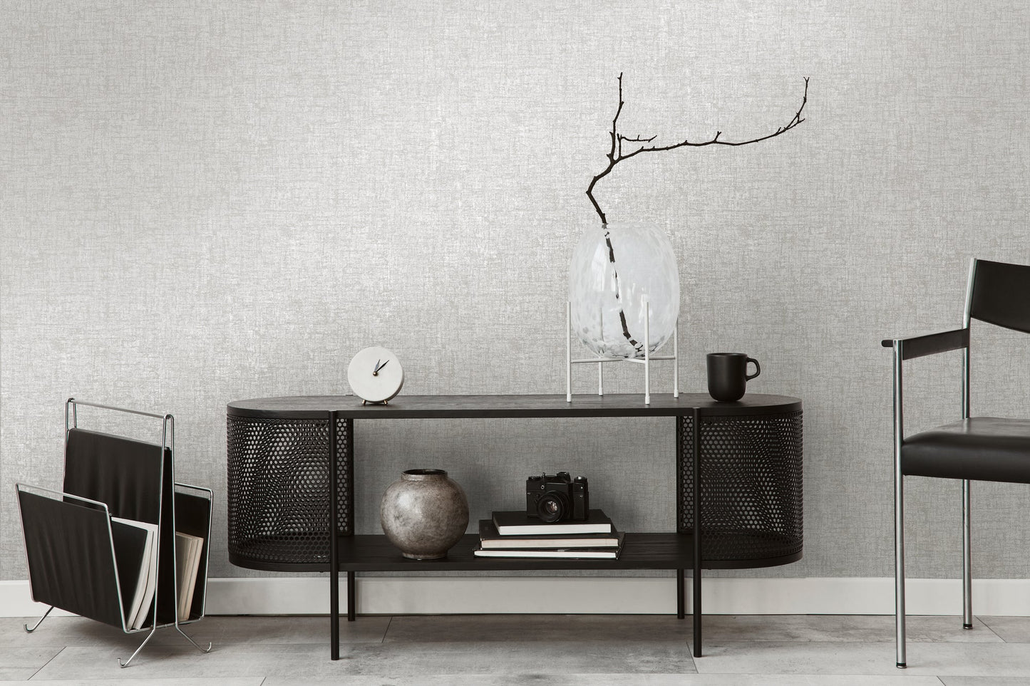 Livingwalls Smart Surfaces Vinyl-Vliestapete Grau Dunkelgrau 10,05 m x 0,53 m