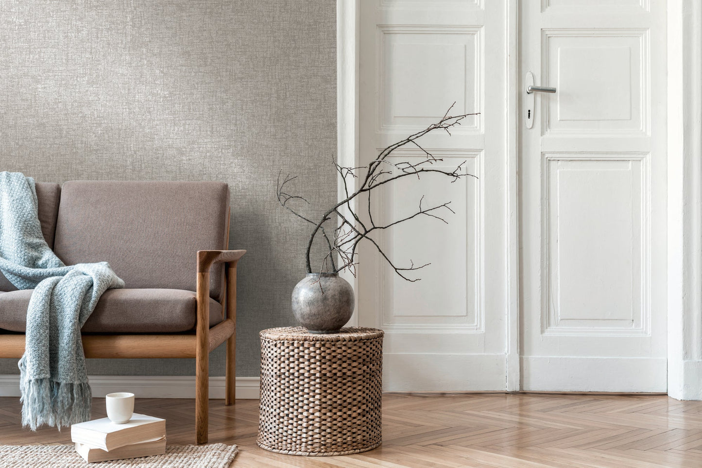 Livingwalls Smart Surfaces Vinyl-Vliestapete Grau Dunkelgrau 10,05 m x 0,53 m