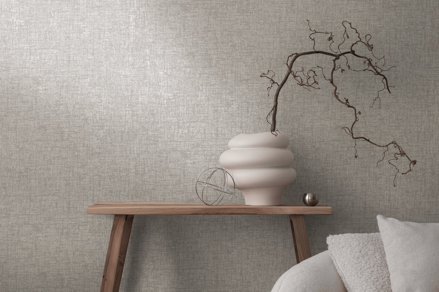 Livingwalls Smart Surfaces Vinyl-Vliestapete Grau Dunkelgrau 10,05 m x 0,53 m