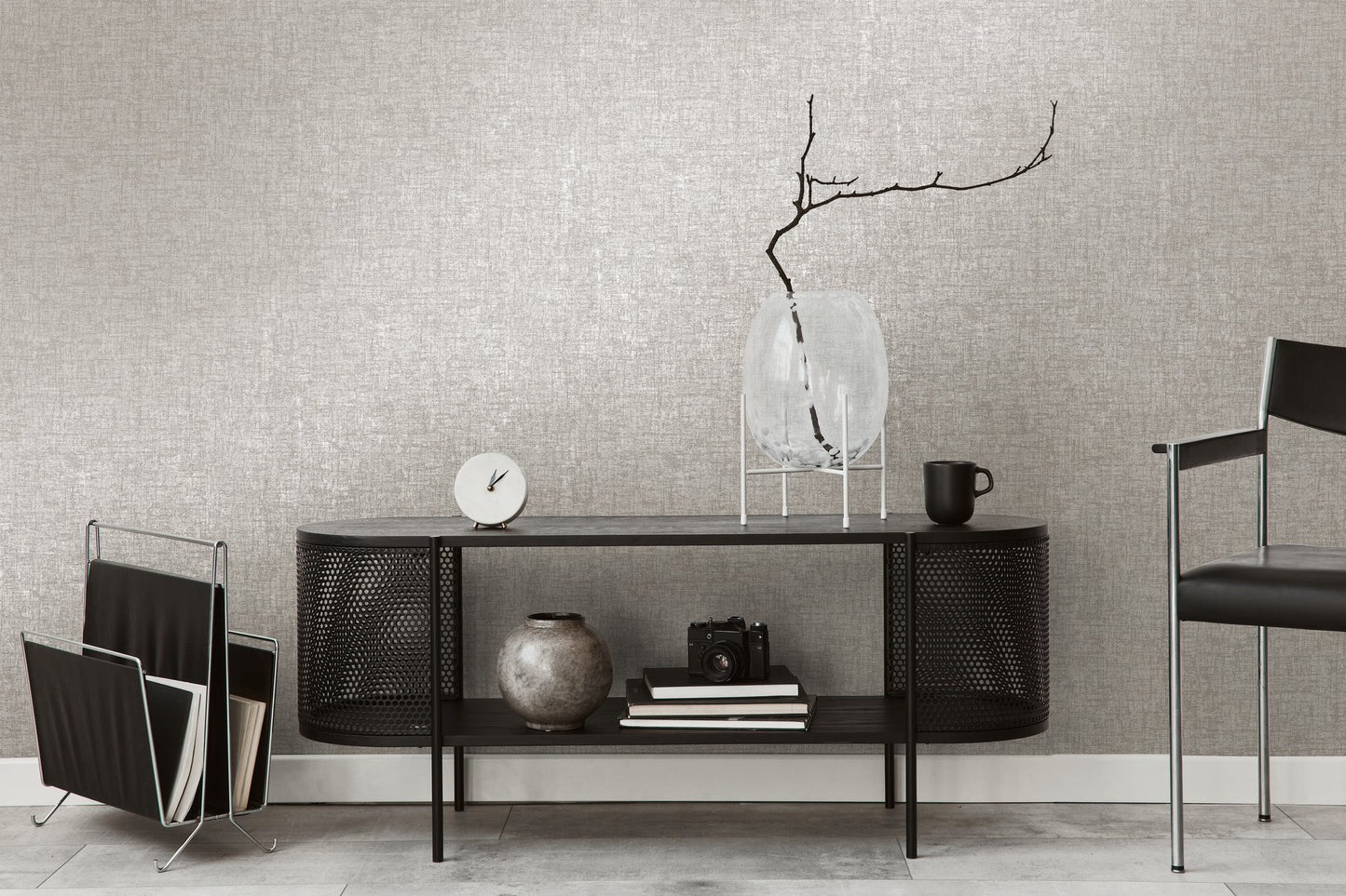 Livingwalls Smart Surfaces Vinyl-Vliestapete Grau Dunkelgrau 10,05 m x 0,53 m