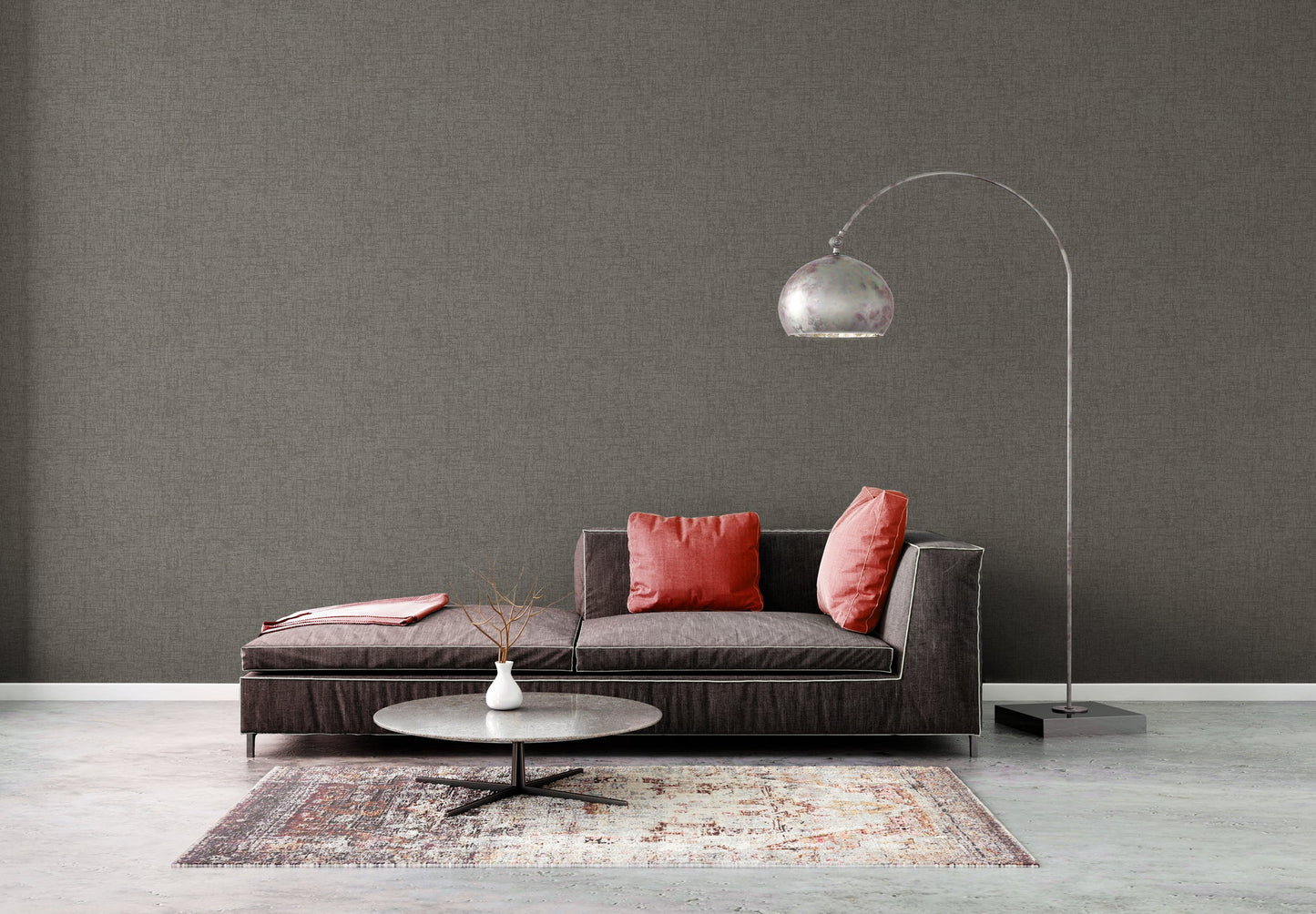 Livingwalls Smart Surfaces Vinyl-Vliestapete Grau Dunkelgrau 10,05 m x 0,53 m