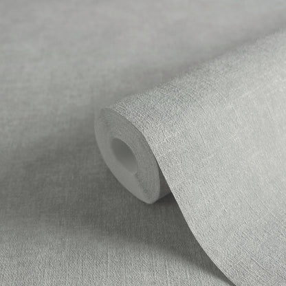 Mustertapete Leinen Silbergrau - 10,05 m x 0,53 m