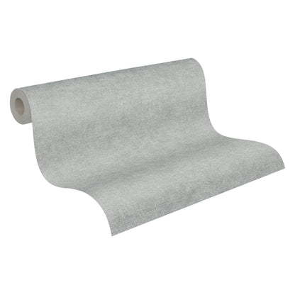 Mustertapete Leinen Silbergrau - 10,05 m x 0,53 m