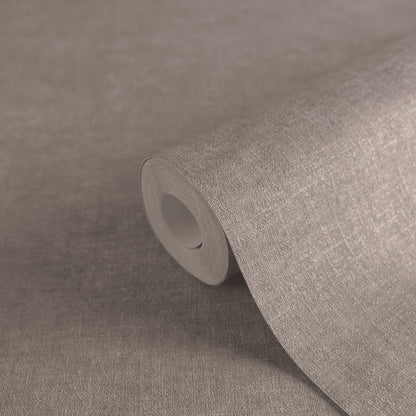 Mustertapete Leinen Taupe Elegant - 10,05 m x 0,53 m