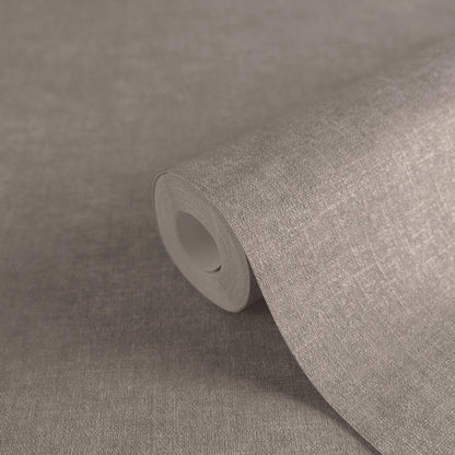 Mustertapete Leinen Taupe Elegant - 10,05 m x 0,53 m