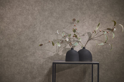 Mustertapete Leinen Taupe Elegant - 10,05 m x 0,53 m