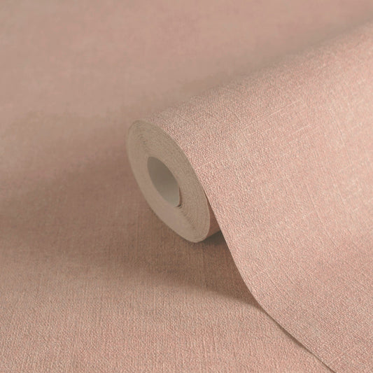 Strukturtapete Leinen Rosé Sanft - 10,05 m x 0,53 m