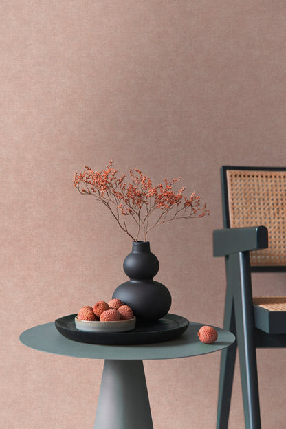 Mustertapete Leinen Rosé Sanft - 10,05 m x 0,53 m