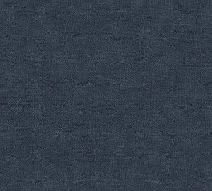 Mustertapete Leinen Marineblau Dunkel - 10,05 m x 0,53 m