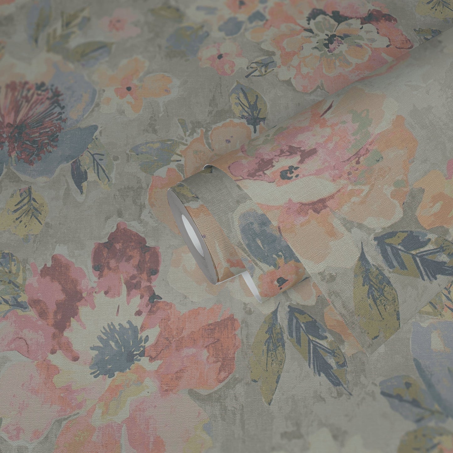Mustertapete Vintage-Blüten Pastell - 10,05 m x 0,53 m