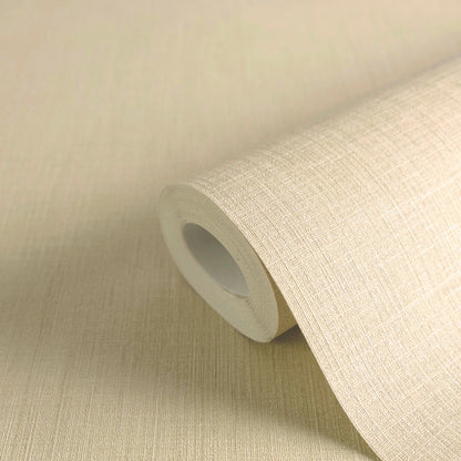 Mustertapete Leinen Hellbeige Klassisch - 10,05 m x 0,53 m