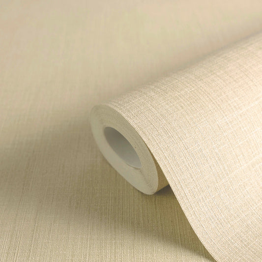 Strukturtapete Leinen Hellbeige Klassisch - 10,05 m x 0,53 m