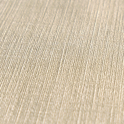 Mustertapete Leinen Hellbeige Klassisch - 10,05 m x 0,53 m