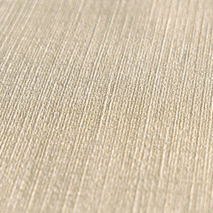 Mustertapete Leinen Hellbeige Klassisch - 10,05 m x 0,53 m