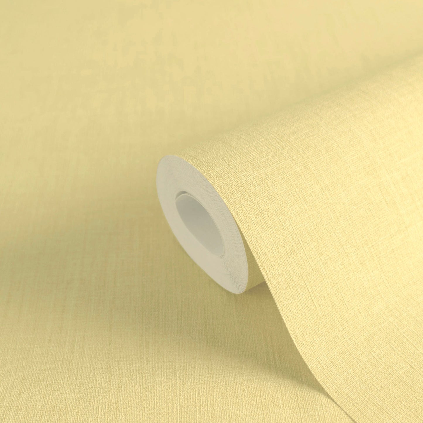 Mustertapete Leinen Sonnengelb Hell - 10,05 m x 0,53 m