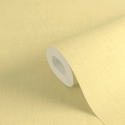 Mustertapete Leinen Sonnengelb Hell - 10,05 m x 0,53 m