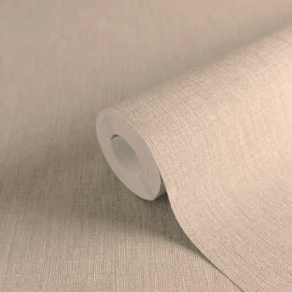 Mustertapete Leinen Greige Elegant - 10,05 m x 0,53 m