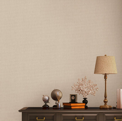 Mustertapete Leinen Greige Elegant - 10,05 m x 0,53 m