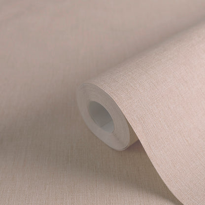Mustertapete Leinen Mauve Elegant - 10,05 m x 0,53 m