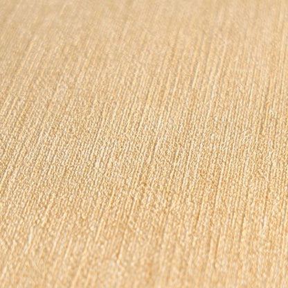 Mustertapete Leinen Apricot Sanft - 10,05 m x 0,53 m