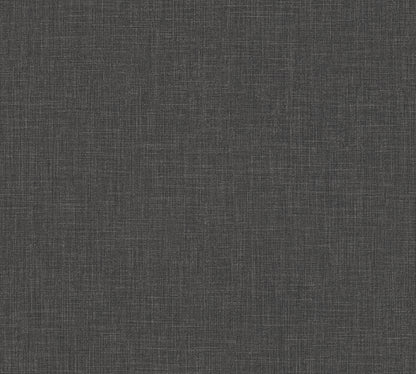 Mustertapete Leinen Anthrazit Dunkel - 10,05 m x 0,53 m