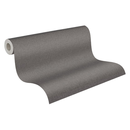 Mustertapete Leinenoptik Dunkelgrau - 10,05 m x 0,53 m