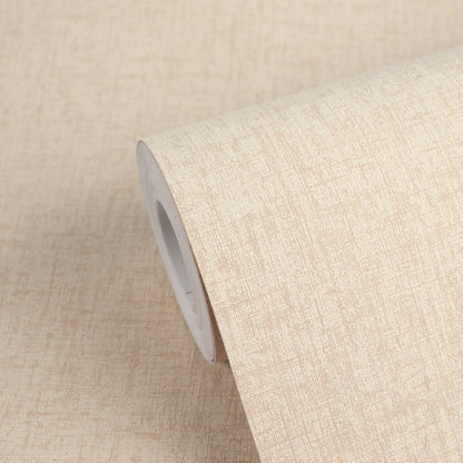 Mustertapete Leinenoptik Rosébeige - 10,05 m x 0,53 m