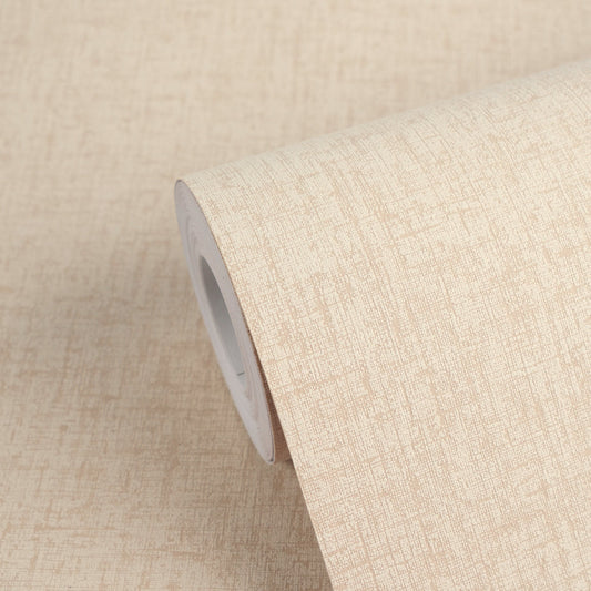 Strukturtapete Leinenoptik Rosébeige - 10,05 m x 0,53 m