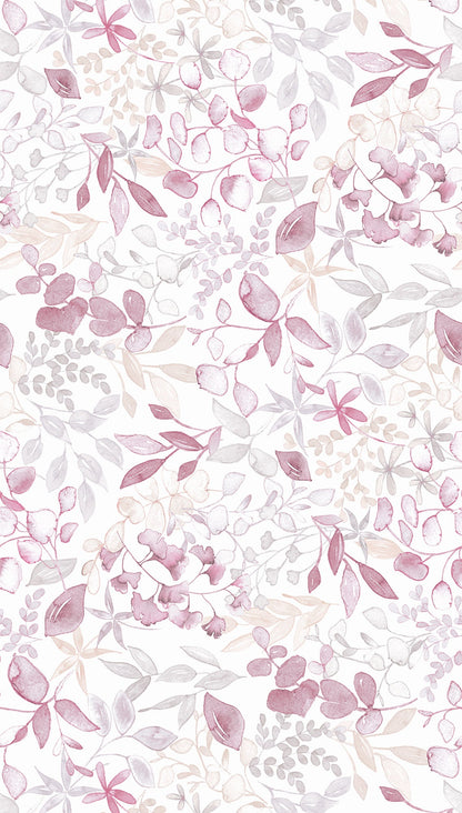 Fototapete Blumen Blätter Rosa Beige - 1,59 m x 2,80 m