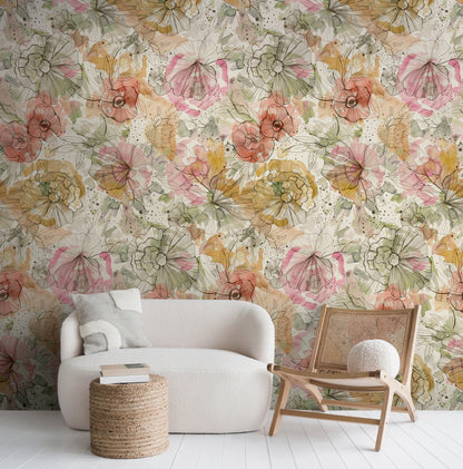 Fototapete Blumen Bunt - 1,59 m x 2,80 m