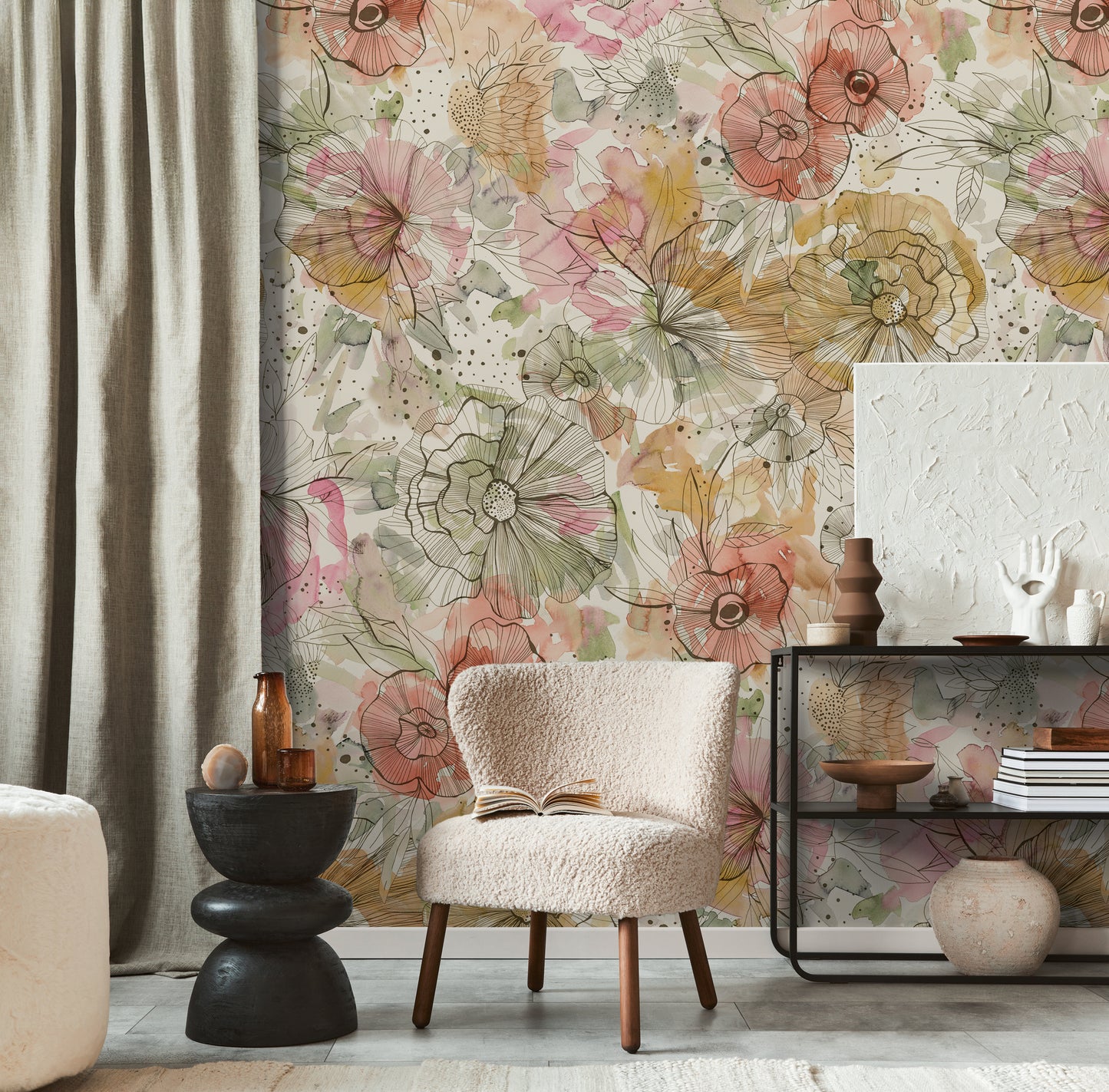 Fototapete Blumen Bunt - 1,59 m x 2,80 m