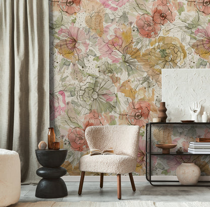 Fototapete Blumen Bunt - 1,59 m x 2,80 m