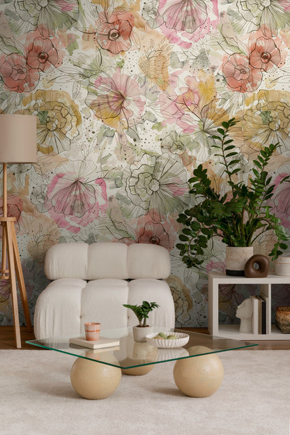 Fototapete Blumen Bunt - 1,59 m x 2,80 m