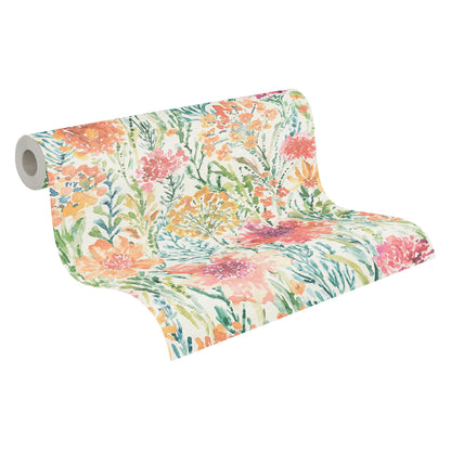 Mustertapete Sommergarten Aquarell - 10,05 m x 0,53 m