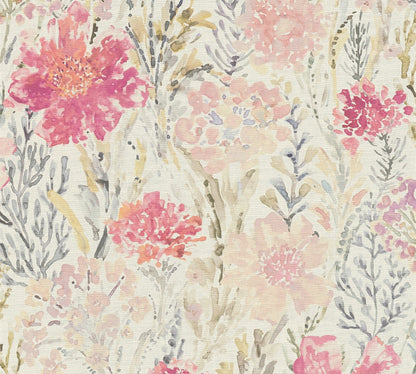 Mustertapete Blütentraum Rosé Aquarell - 10,05 m x 0,53 m
