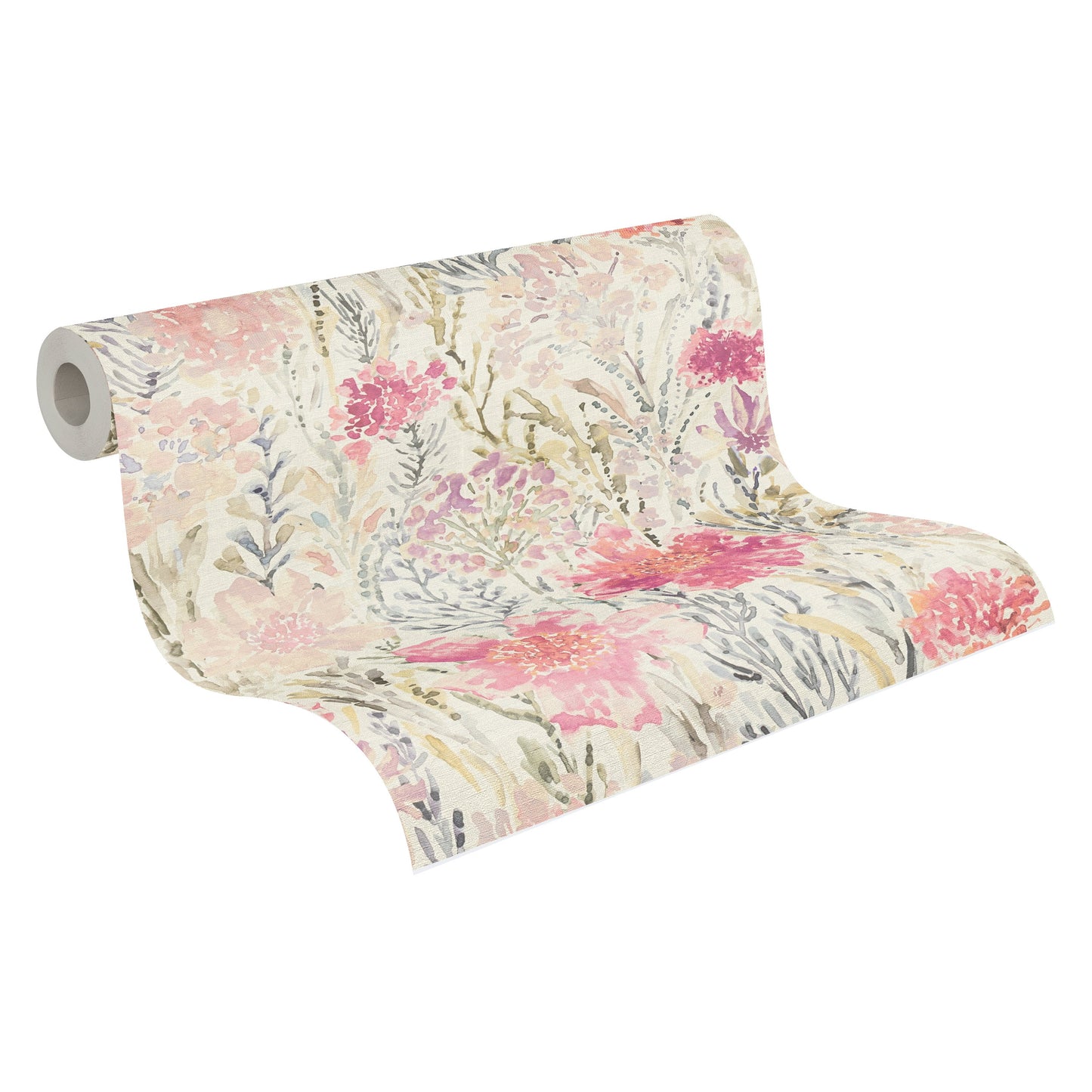 Mustertapete Blütentraum Rosé Aquarell - 10,05 m x 0,53 m