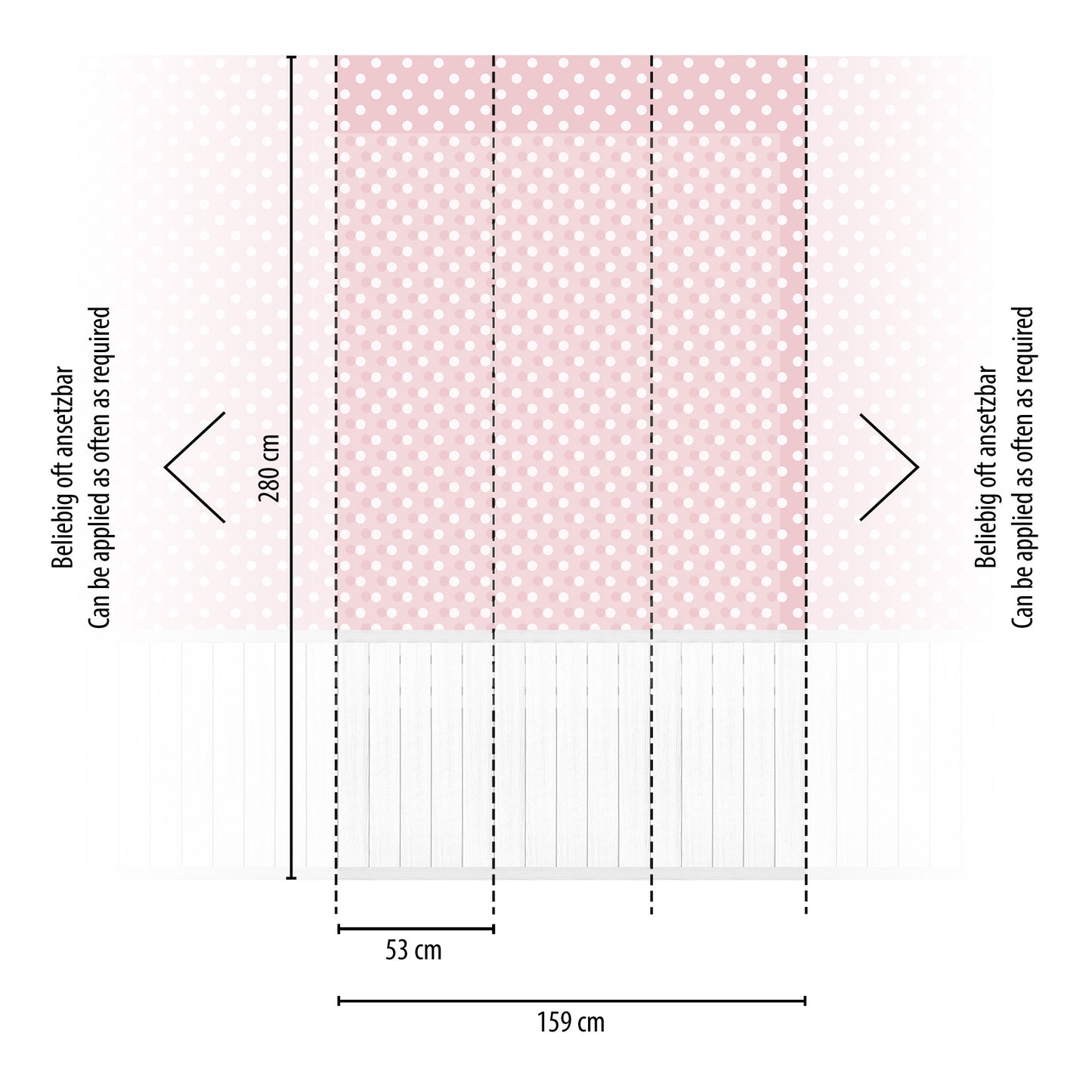 Fototapete Punkte Pink - 1,59 m x 2,80 m